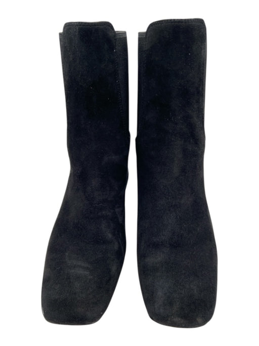 Vince Shoe Size 6.5 Black Suede Square Toe Block Heel Ankle Booties Black / 6.5