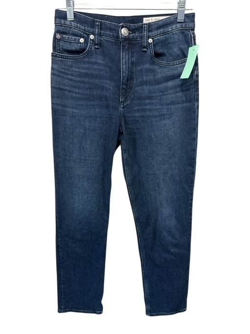 Rag & Bone Size 25 Medium Wash Cotton Blend Whiskering High Rise Slim Jeans Medium Wash / 25