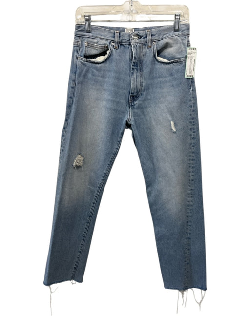 Toteme Size 27 Light Wash Cotton Distressed Twisted Seam Mid Rise Jeans Light Wash / 27