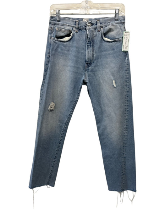 Toteme Size 27 Light Wash Cotton Distressed Twisted Seam Mid Rise Jeans Light Wash / 27