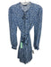 Rebecca Taylor Size XS Blue & White Silk Mini Floral Long Sleeve Dress Blue & White / XS