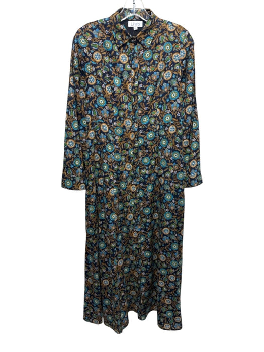 Livro Size XS blue, green, marigold Cotton Floral Button Down Maxi Dress blue, green, marigold / XS