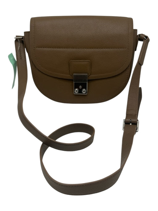 3.1 Phillip Lim Light Brown Leather silver tone hardware Flap pocket Satchel Bag Light Brown / S
