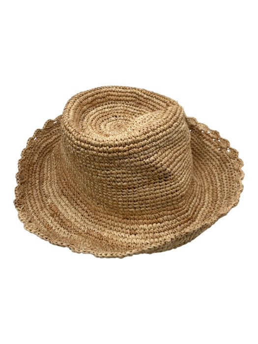 Wyeth Beige Straw small brim scallop edge Hat Beige / One Size