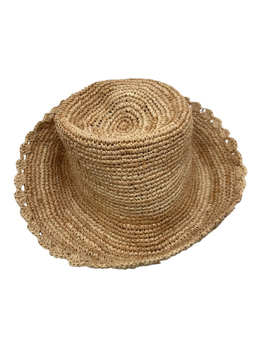 Wyeth Beige Straw small brim scallop edge Hat Beige / One Size