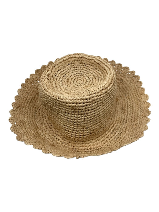Wyeth Beige Straw small brim scallop edge Hat Beige / One Size