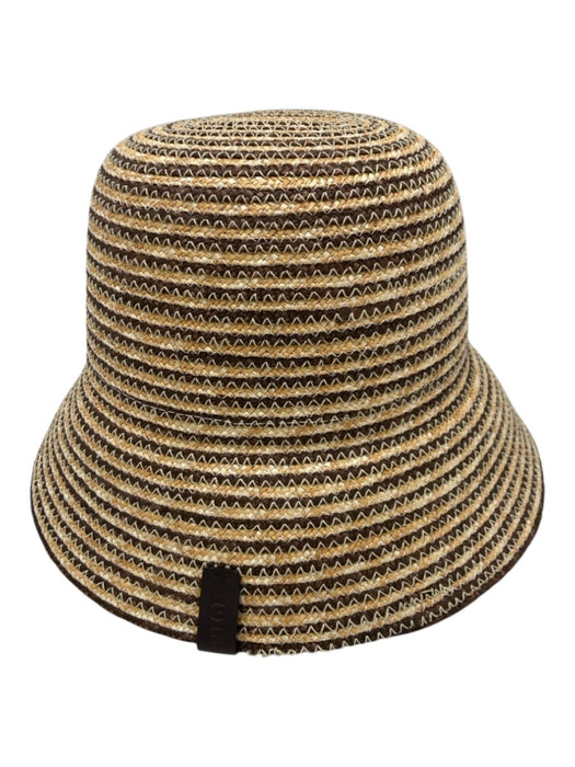 Catarzi Tan & brown Straw Stripe Bucket Hat Tan & brown / One Size