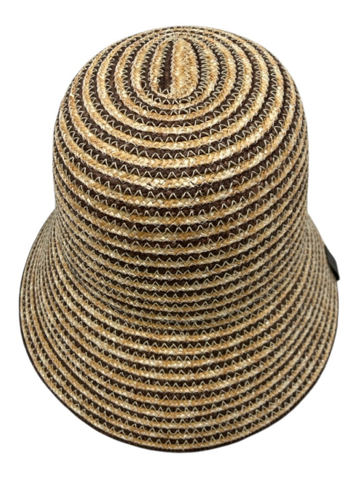 Catarzi Tan & brown Straw Stripe Bucket Hat Tan & brown / One Size