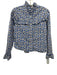 The Shirt Size XS Blue, Gray, White Cotton Floral Long Sleeve Button Down Top Blue, Gray, White / XS
