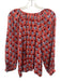 India Collection Emerson Fry Size S Orange, Blue, White Modal Block Printed Top Orange, Blue, White / S