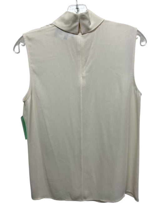 Theory Size S Cream Silk Mock Neck Cut Out Sleeveless Top Cream / S