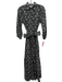 Ann Mashburn Size S Black, Pink, Green Cotton Floral Balloon Sleeve Maxi Dress Black, Pink, Green / S