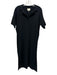 Tuckernuck Size S Black Polyester Blend Knit Collar Split Hem Midi Dress Black / S