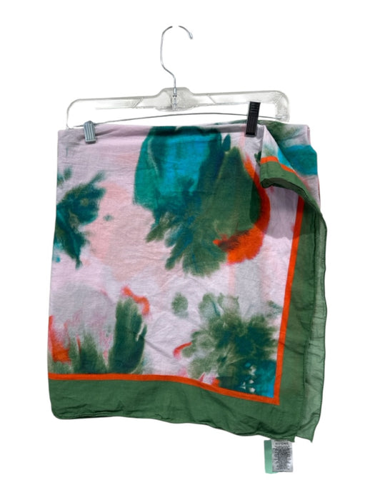 Tanya Taylor Green, Orange, Pink Cotton Tie Dye Rectangle scarf Green, Orange, Pink / One Size