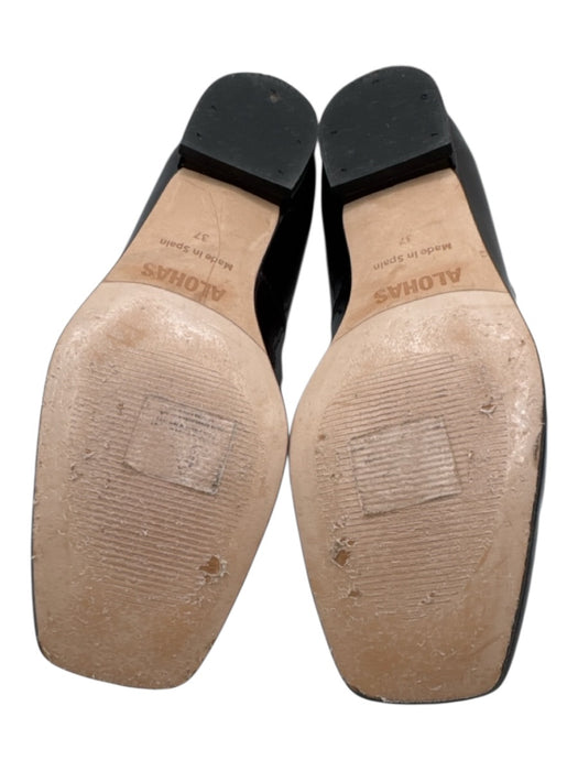 Alohas Shoe Size 37 Brown Patent Leather Square Toe Multi Strap Mary Jane Flats Brown / 37