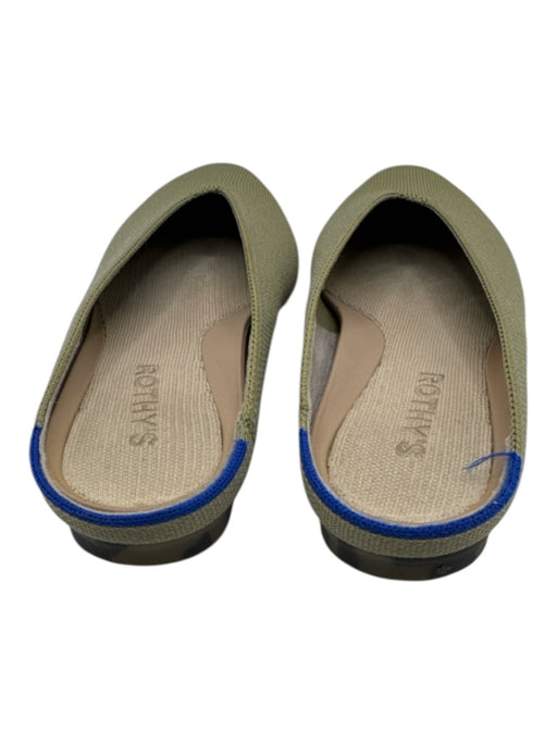 Rothy's Shoe Size 6 Green Synthetic Knit Pointed Almond Toe Mule Flats Green / 6