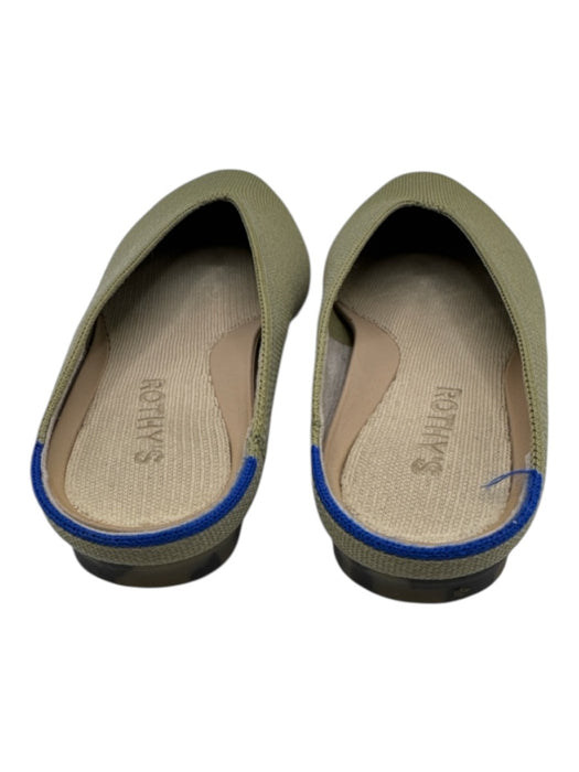 Rothy's Shoe Size 6 Green Synthetic Knit Pointed Almond Toe Mule Flats Green / 6