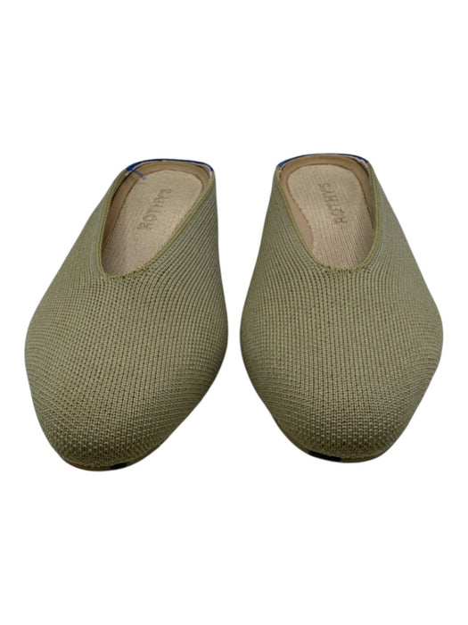 Rothy's Shoe Size 6 Green Synthetic Knit Pointed Almond Toe Mule Flats Green / 6