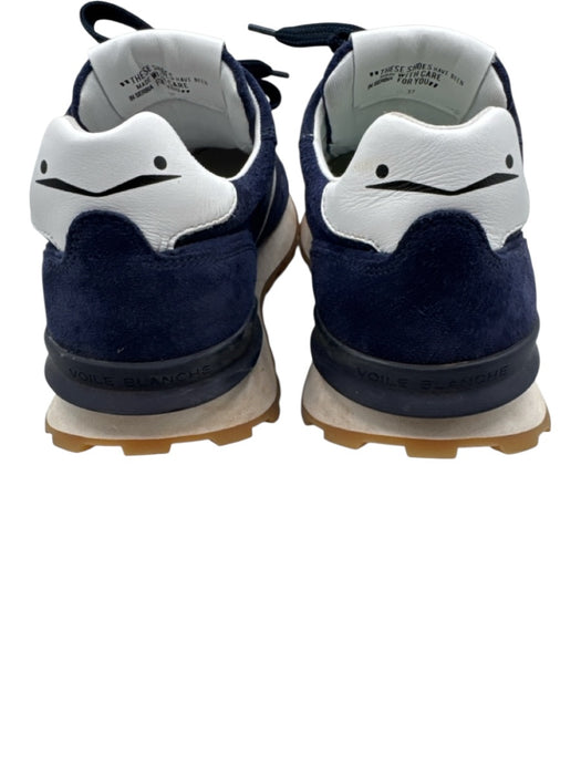 Voile Blanche Shoe Size 37 Navy Blue & White Suede Perforated Low Top Sneakers Navy Blue & White / 37