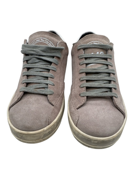 P448 Shoe Size 37 Beige, Pink, Gray Suede Upper Distressed lace up Sneakers Beige, Pink, Gray / 37