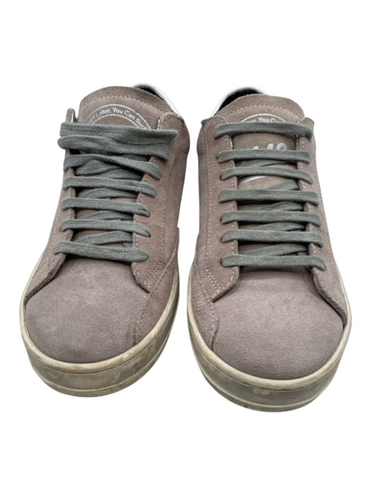 P448 Shoe Size 37 Beige, Pink, Gray Suede Upper Distressed lace up Sneakers Beige, Pink, Gray / 37