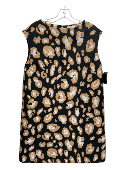 Ann Mashburn Size L Black & Brown Poly Blend Cheetah Mod Sleeveless Dress Black & Brown / L