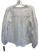 Elie Tahari Size XS White Linen Blend Knit Detail knit buttons V Neck Top White / XS