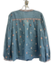 BA & SH Size S Slate blue, tan, rust Cotton Embroidered Design Button Down Top Slate blue, tan, rust / S