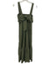 Theory Size S Olive Green Linen Blend Sleeveless Back Tie Tiered Maxi Dress Olive Green / S