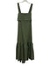 Theory Size S Olive Green Linen Blend Sleeveless Back Tie Tiered Maxi Dress Olive Green / S
