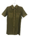 Elie Tahari Size S Olive Green Cotton Collar Neck Eyelet Detail Dress Olive Green / S