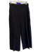 Theory Size S Black Linen Blend Elastic Waist Wide Leg Cropped Pants Black / S