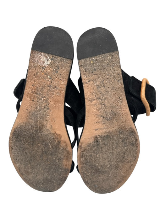 Veronica Beard Shoe Size Est 7.5 Black Suede Cross strap Belt Clip Sandals Black / Est 7.5