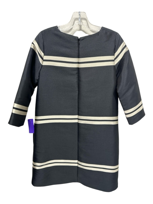 Ann Mashburn Size XS Black & Cream Polyester 3/4 Sleeve Stripes Above knee Dress Black & Cream / XS