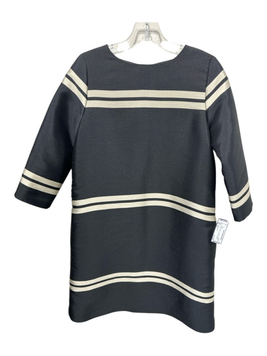 Ann Mashburn Size XS Black & Cream Polyester 3/4 Sleeve Stripes Above knee Dress Black & Cream / XS
