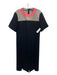 Derek Lam Size 8 Black, Grey, & Pink Wool Short Sleeve Cut Out Midi Dress Black, Grey, & Pink / 8