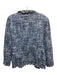 Oscar De La Renta Size 10 Blue & White Polyamide Blend Tweed Scalloped Jacket Blue & White / 10