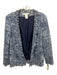 Oscar De La Renta Size 10 Blue & White Polyamide Blend Tweed Scalloped Jacket Blue & White / 10