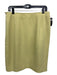 Escada Size 42 Light Green Wool Pleat Detail Zipper Pencil Skirt Light Green / 42