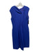 Oscar De La Renta Size 12 Royal Blue Silk & Wool side knot Zipper Midi Dress Royal Blue / 12