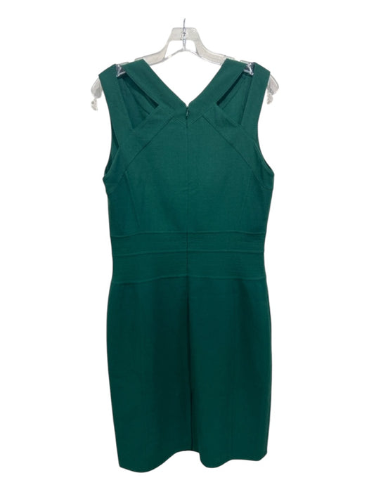 Oscar De La Renta Size 10 Hunter Green Wool Sleeve Cut Outs Sleeveless Dress Hunter Green / 10