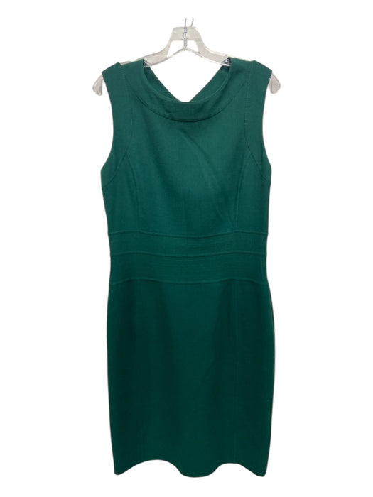 Oscar De La Renta Size 10 Hunter Green Wool Sleeve Cut Outs Sleeveless Dress Hunter Green / 10