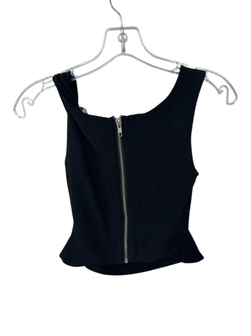 Miaou Size XS Black Polyester Blend Back Zip Corset Cowl neck Top Black / XS