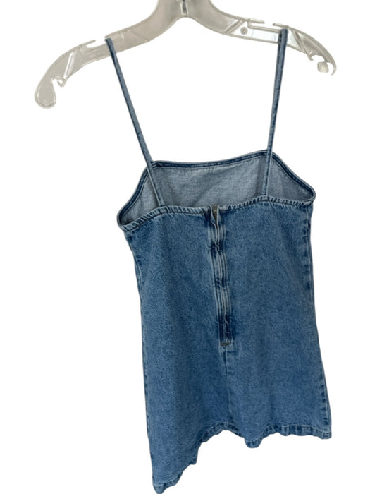 Joe's Size XS Med Light Wash Cotton Blend Spaghetti Strap Back Zip Denim Dress Med Light Wash / XS