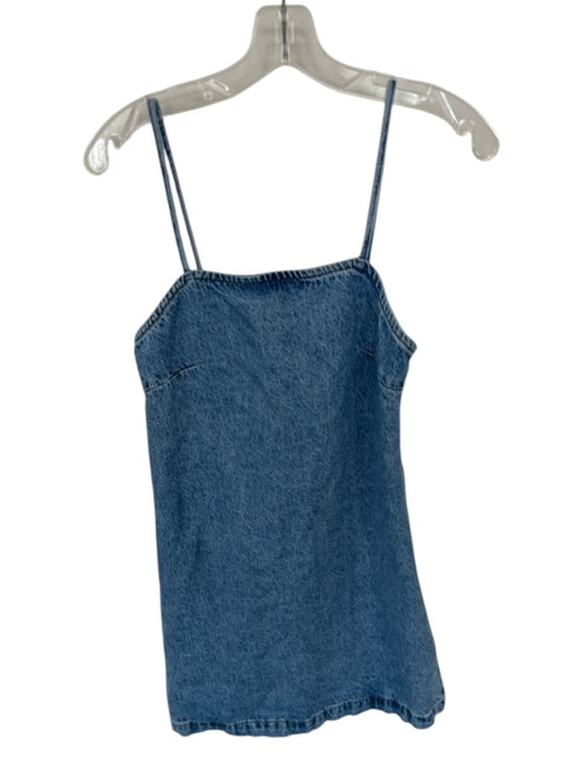 Joe's Size XS Med Light Wash Cotton Blend Spaghetti Strap Back Zip Denim Dress Med Light Wash / XS