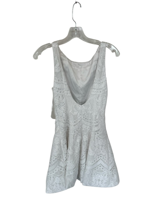Jewel Badgley Mischka Size 0 White Polyester Blend Sleeveless Lace Dress White / 0