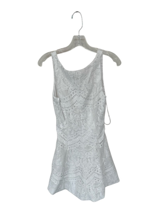 Jewel Badgley Mischka Size 0 White Polyester Blend Sleeveless Lace Dress White / 0