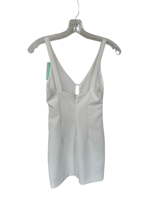 Zara Size XS White Polyester Sleeveless Back Zip Mini Dress White / XS