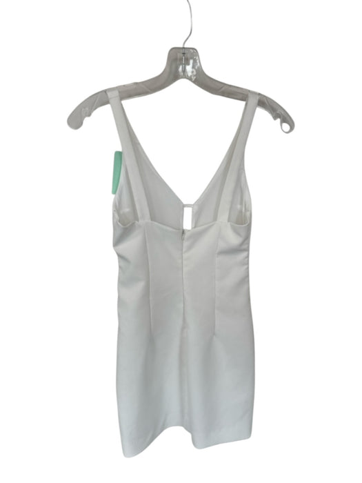 Zara Size XS White Polyester Sleeveless Back Zip Mini Dress White / XS