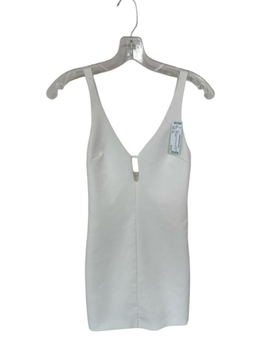 Zara Size XS White Polyester Sleeveless Back Zip Mini Dress White / XS